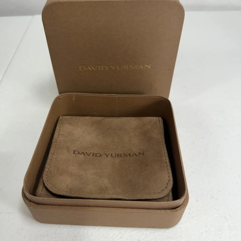 David Yurman Jewelry Box Brown Pouch Set Square Logo Storage Accessory EMPTY